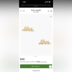 “Mrs” Studs (Kate Spade)